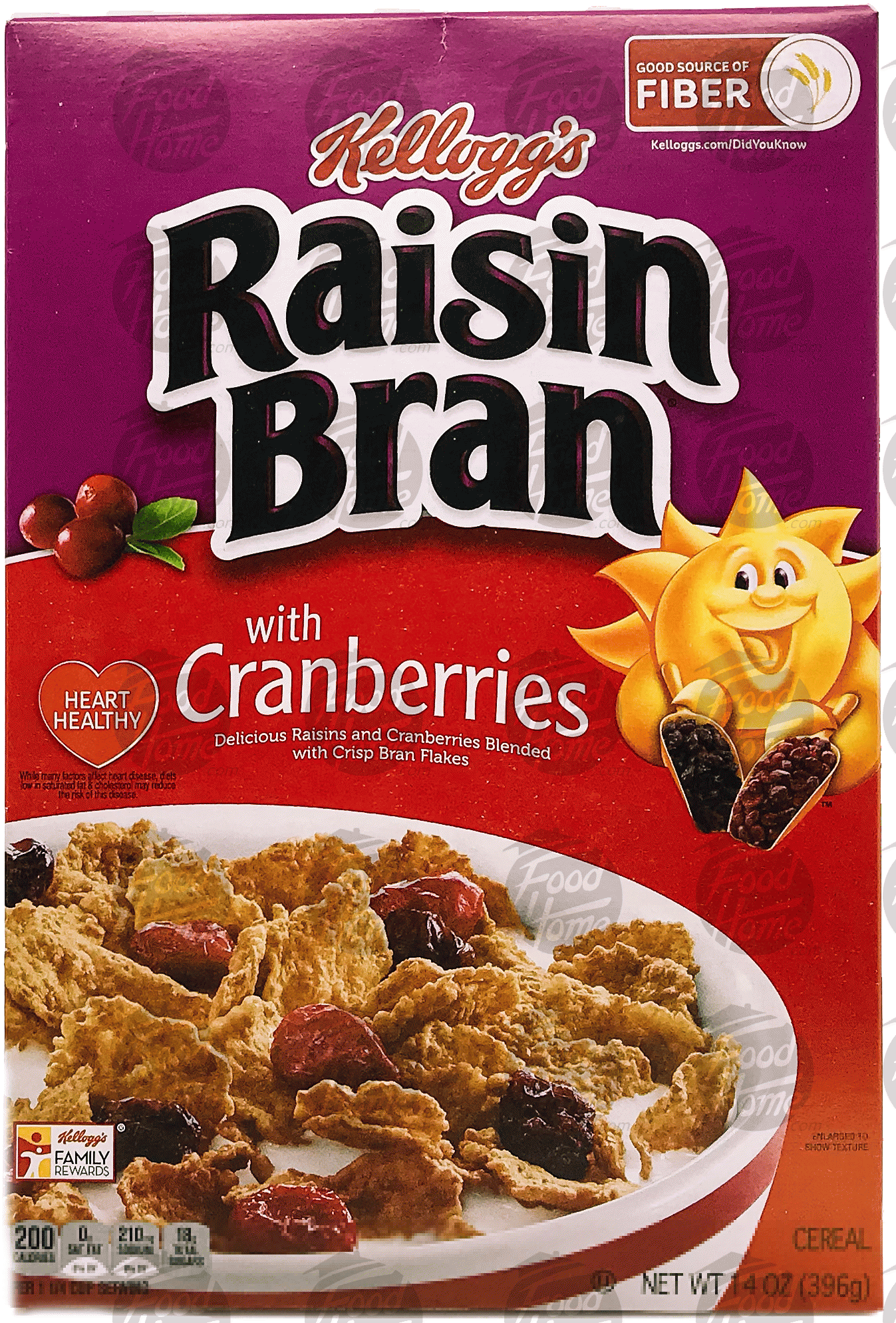 Kellogg Raisin Bran wheat cereal with raisins and cranberries, box Full-Size Picture